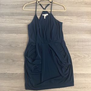 Vintage BCBG mini blue draped dress